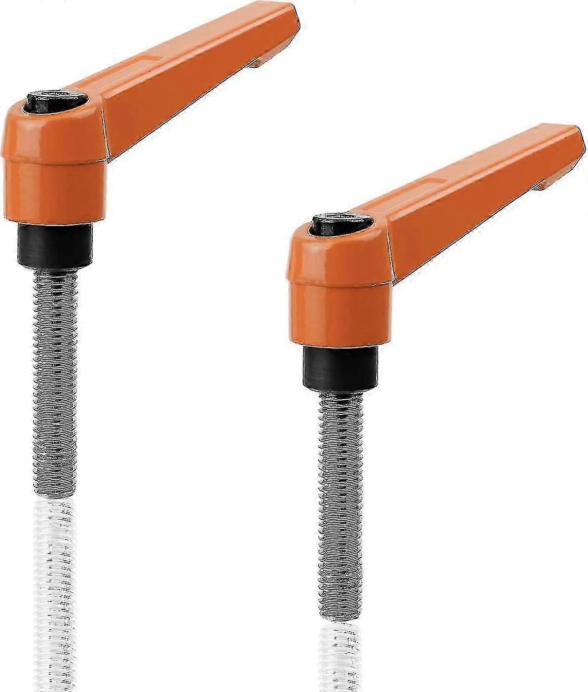 Clamping Lever Handle, 2 Pieces Orange M8 Clamping Lever Handle, Stainless Steel, Rust-proof_i*