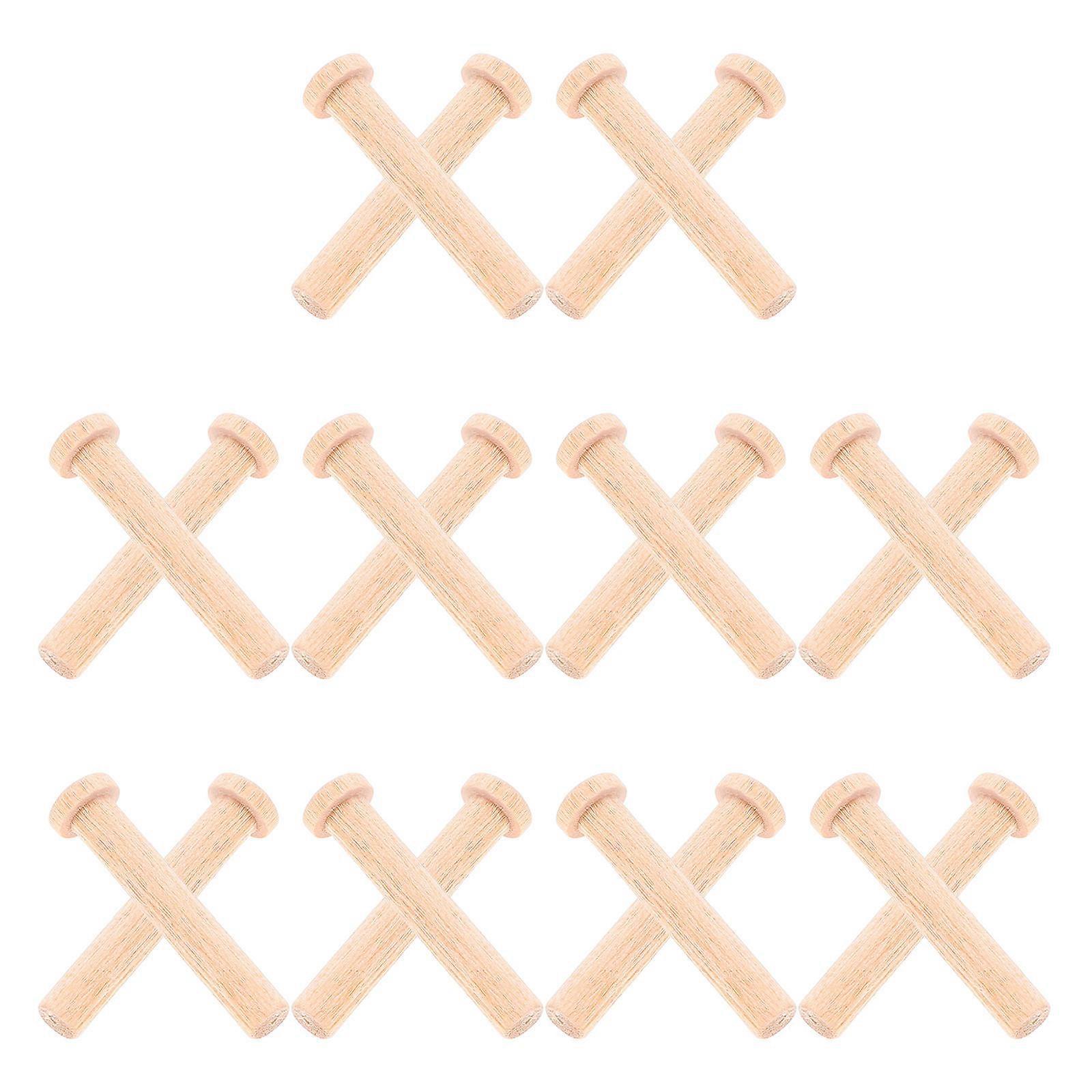 Mini Wood Nails for Crafts Using T Nails 80Pcs Beige Solid Wood Pins