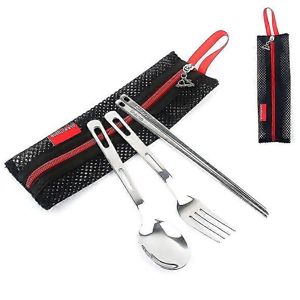 For Outdoor Tableware Set Camping Travel Portable Single Tableware Combination Threepiece