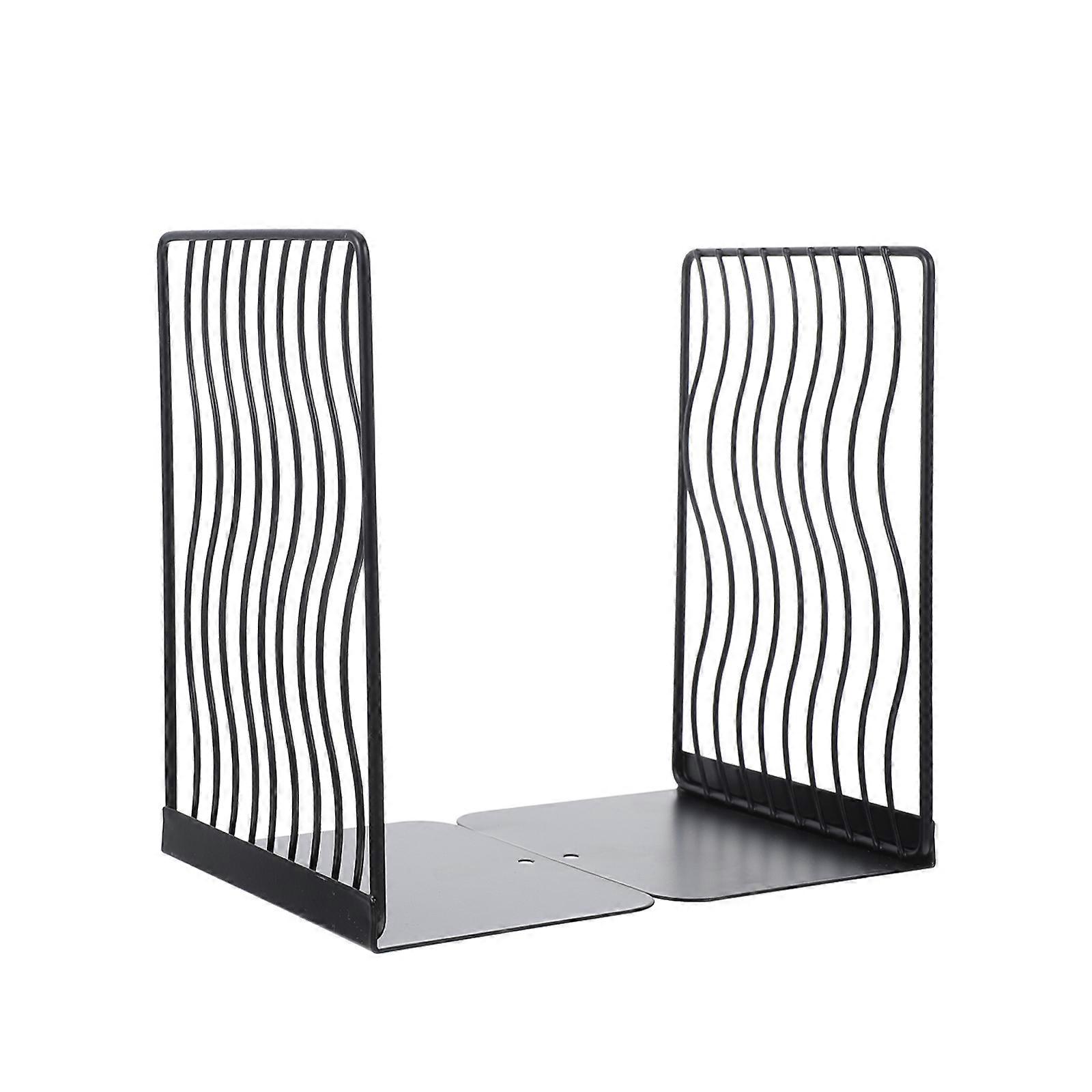 Book Holders Desktop Bookends for Book Organization 2Pcs Black Iron