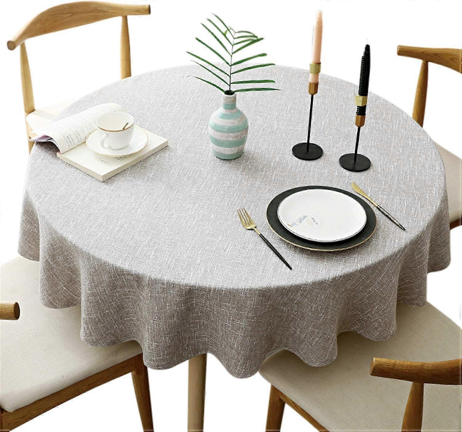 Heavy Round Tablecloth, Decorative Solid Color Tablecloth