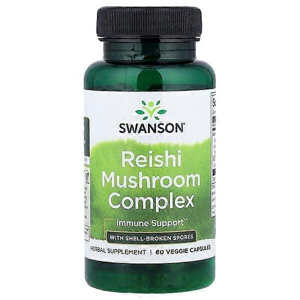 Swanson, Reishi Mushroom Complex with Shell-Broken Spores, 60 Veggie Capsules