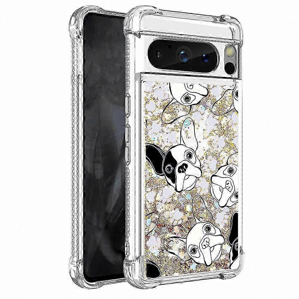 Blue Butterfly TPU Case with Quicksand and Pattern Design for Pixel 8 Pro