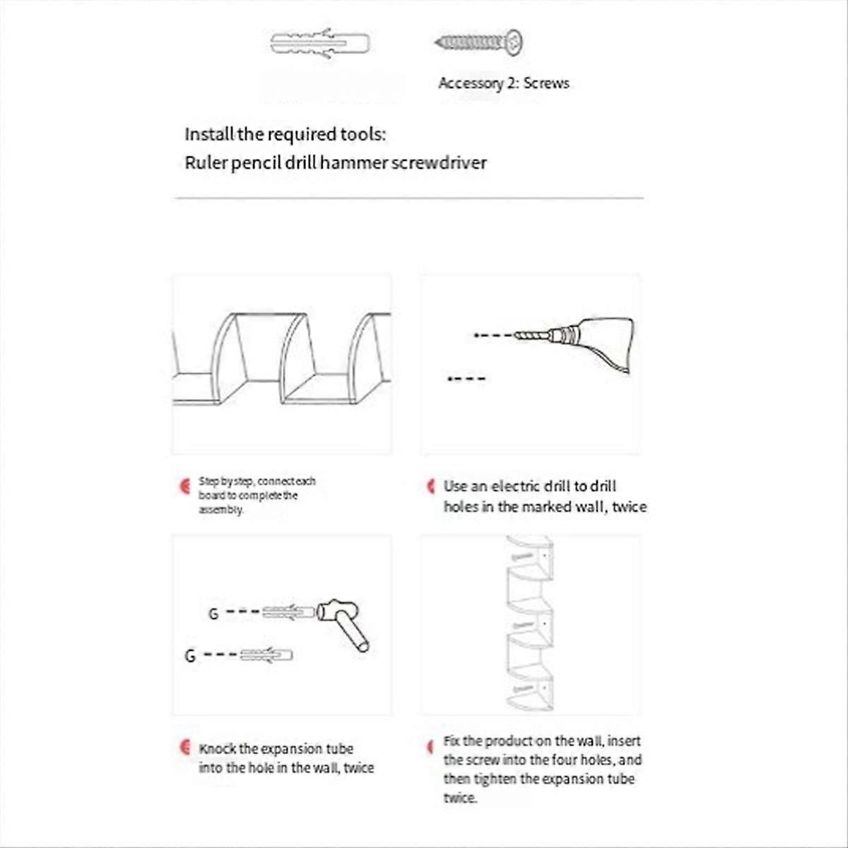 Wall Mounted Corner Storage Rack Classic Wall Rack 5 Layers,B