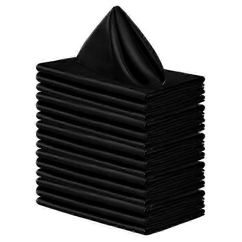 serviettes carrées en satin 12 pièces pour hôtel et restaurant