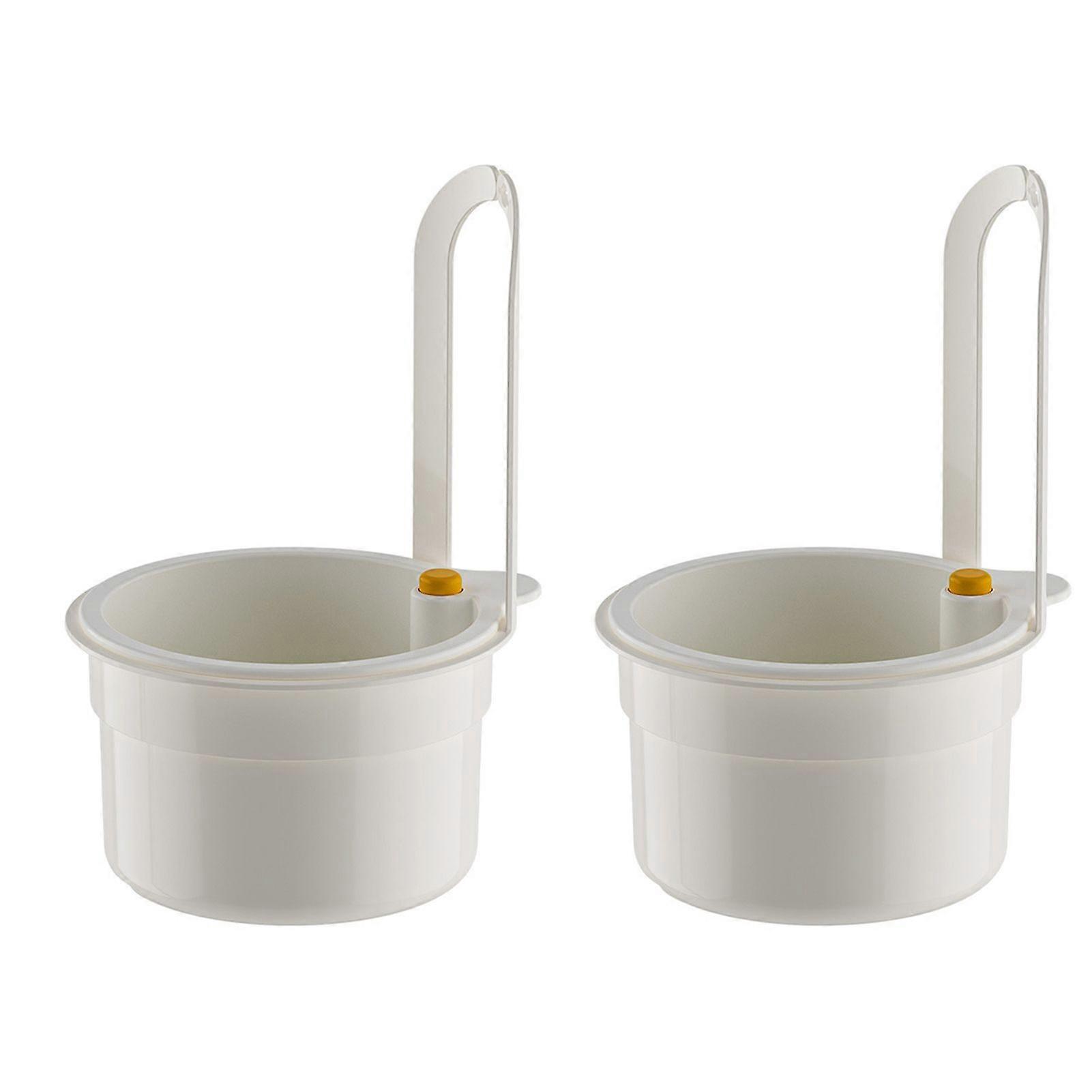 Jikaixiang 2Pcs Drain Basket Kitchen Sink Filter Rack Hands-Free Food Waste Efficient Drainage Clog Prevention Sink Filter Basket