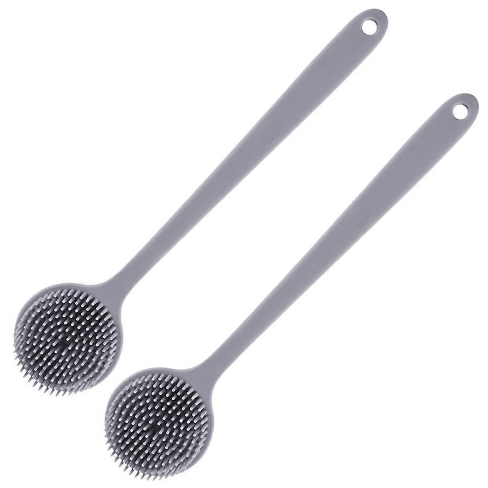 Silicone Long-Handled Bath Brush Cleaning Massage Brush Lazy Back Scrub and Scrub Tool Double-Sided