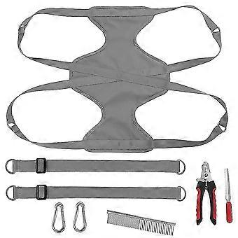 Dog Restraint Bag Huisdier hangmat met verzorgingsgereedschap, Grijs L