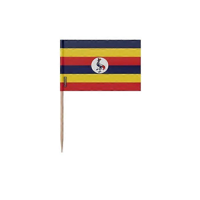 Toothpicks - Multicolored - Uganda Flag - 12 cm - 100 pieces - Adhesive Plastic