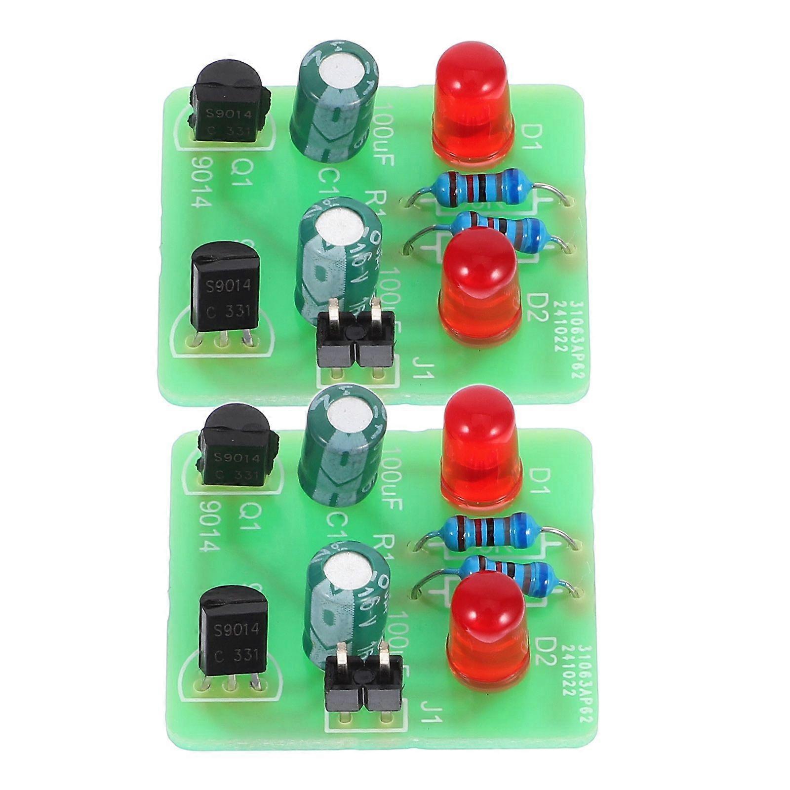 2 Sets Electronic Soldering Kit With Flashing Light Module Diy Soldering Learning Kit For Beginners Led Bistable Circuit Training Set For School Proje