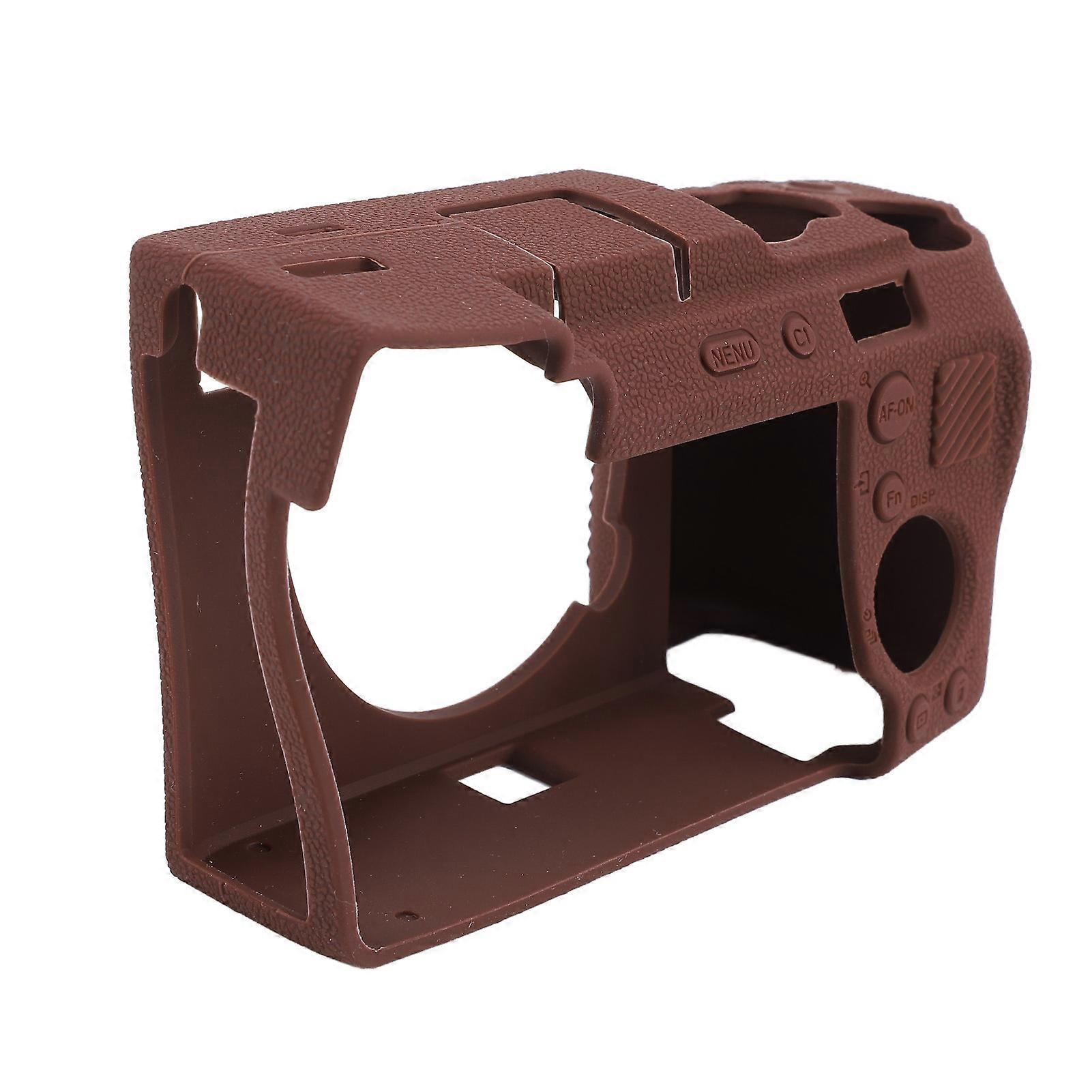 Soft Silicone Camera Cover Shock Absorption Non Slip Camera Protective Case for A7CII A7CR Brown 