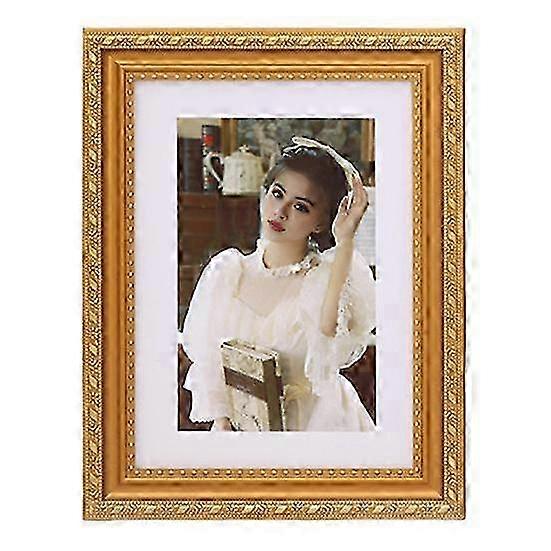 25-26 Yousheng Vintage Photo Frame European Style Photo Frame with Back Hook Shatterproof Tabletop Picture Frame for Home Office Decor