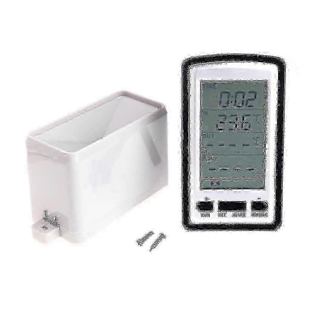 Wireless Rain Gauge Weather Station with Temperature Recorder for Indoor/Outdoor Use - Premium Quality