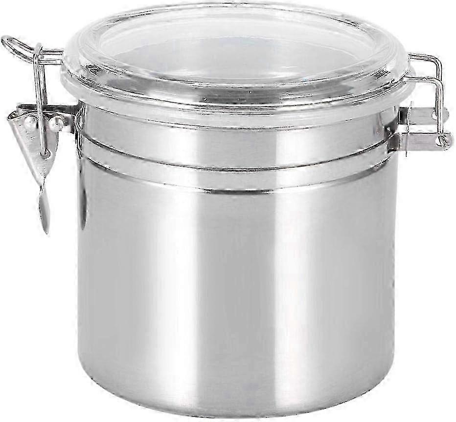 Kaffeboks i rustfritt stål med lufttett lokk - Oppbevaringsbeholder for grut