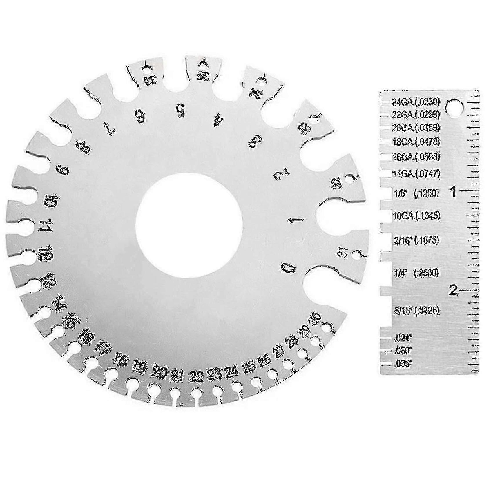 2 Pcs Wire Gauge Measurement Tool-round Wire Cable Sheet Thickness