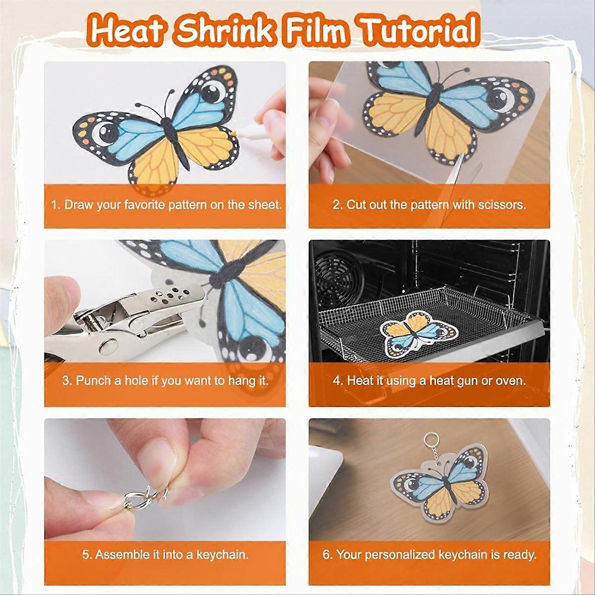 281PCS Shrink Plastic Sheets Kit, Shrinky Paper Sheets with Hole Punch, Earrings, Keychain Accessor