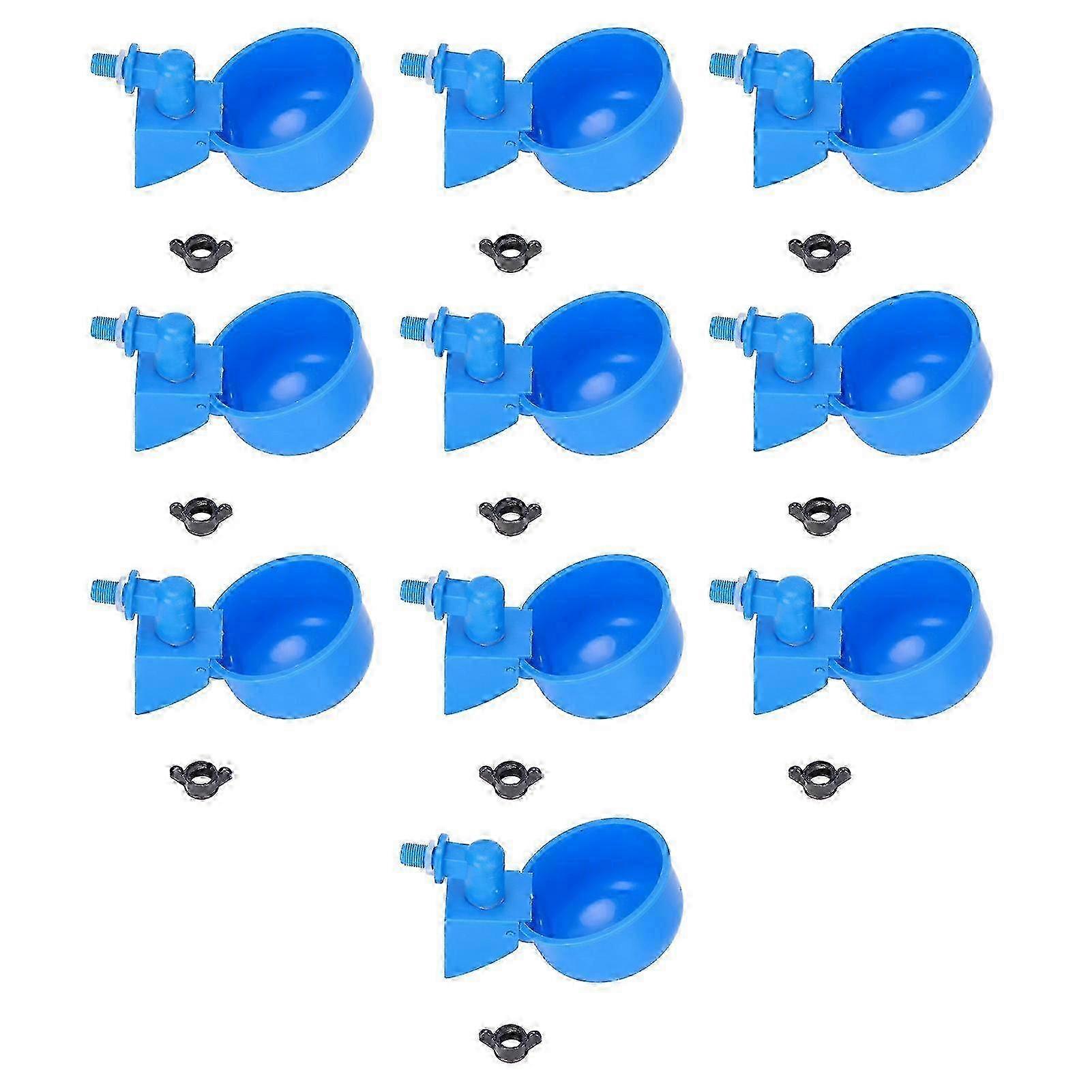 10pcs Automatic Water Cups for Ducks, Geese, Pigeons & Quails - Best Seller in Blue