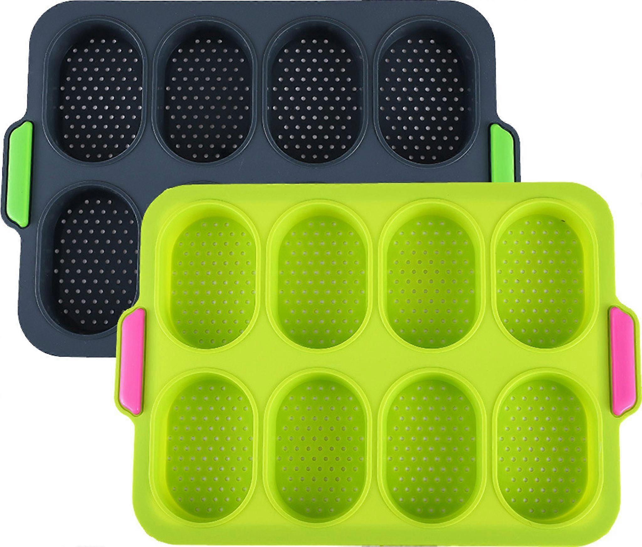 2nd Mini Baguette Bakformar, Perforated Icke-Klibbiga Bakformar