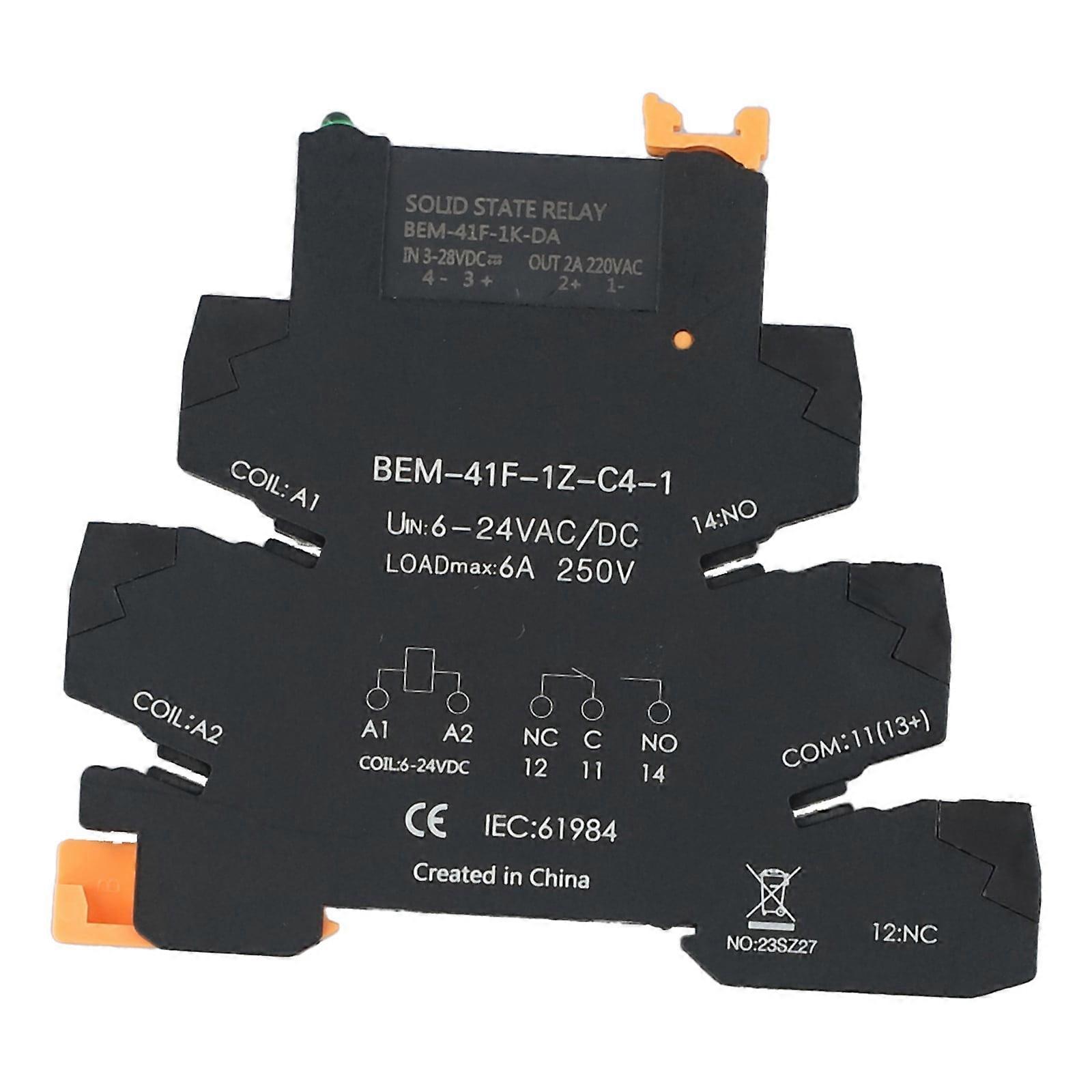 Mosiee Ultra-Thin Relay Module Module Spring Type Thin Chip 41F-1Z-C4-1-V SSR Thin Solid State Relay 250VAC 6A 5-20mA For CNC Lathes