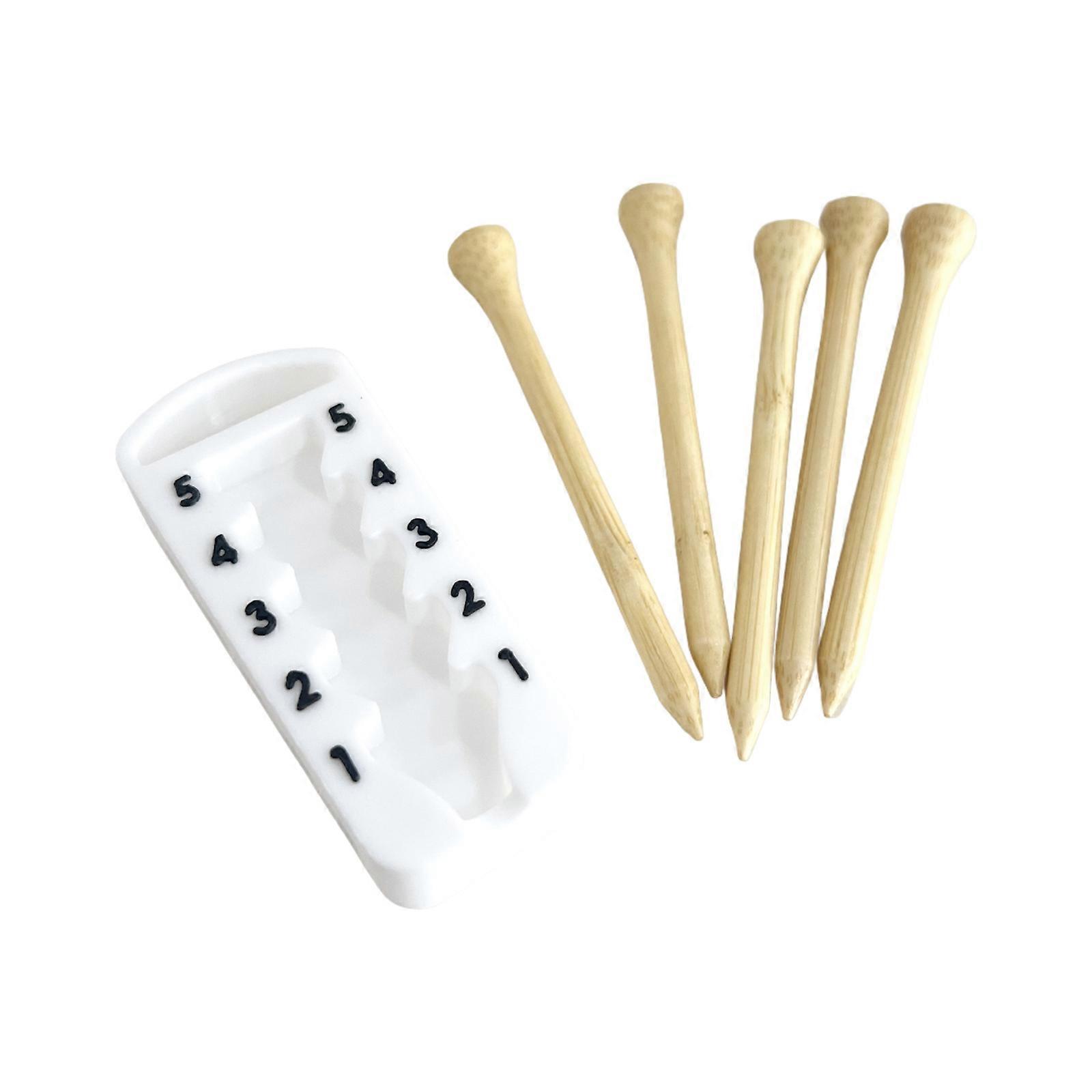 Professional Golf Tees Height Adjuster 5 Preset Markers Durability For Consistent Ball Striking On Any Course  White