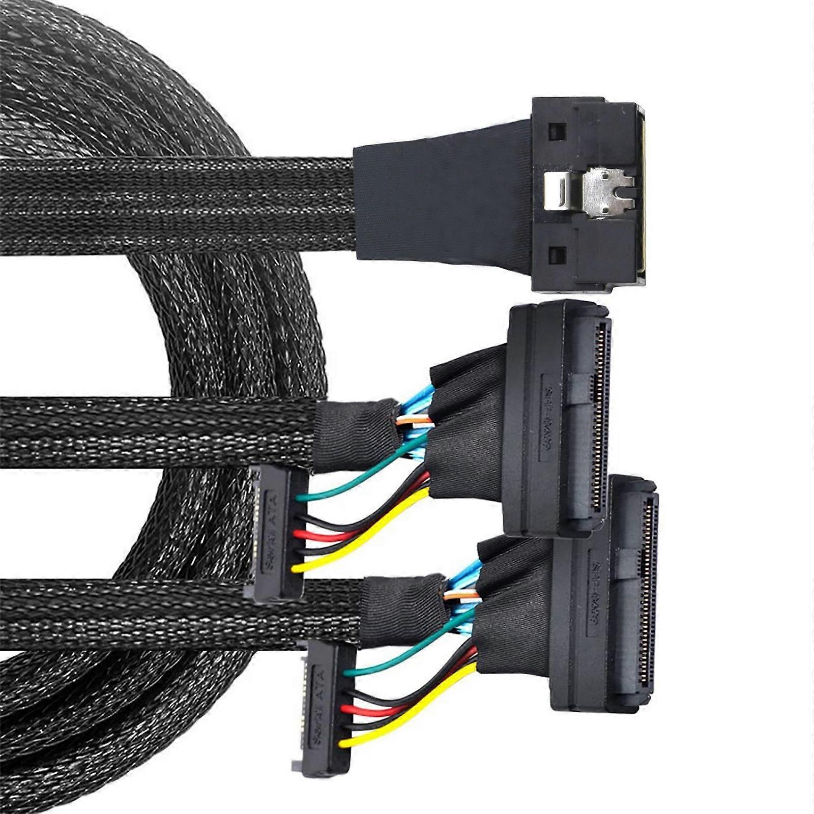 Flexible NVME PCIe SSDs Cable SFF 8654 8I to 2x SFF 8639 Adapter for Data Transmission Multicolor