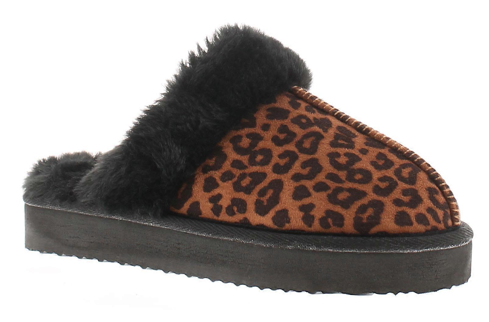Strollers Womens Mule Slippers Cheetah black