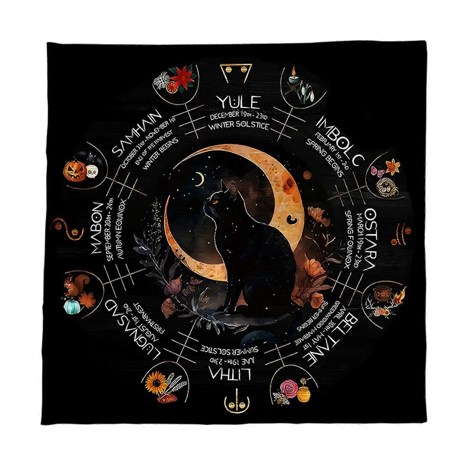 Embroidered Velvets Divination Cloth Luxurious Soft  Tarots Cloth Wrinkles Resistant For Mystical Readings  B 75x75cm
