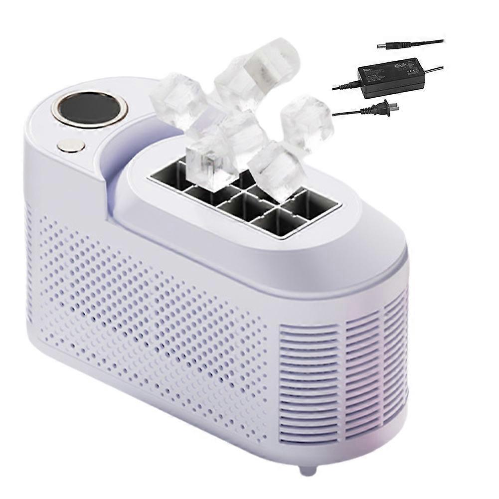 Desktop Small Ice Maker Mini and Convenient Home and Office Camping Car Cube Ice Making Automatic Ice Box US Plug Purple