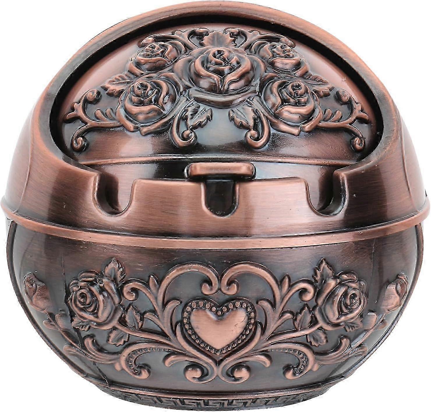 Windproof Metal Ashtray, Vintage Decorative Design for Office Use