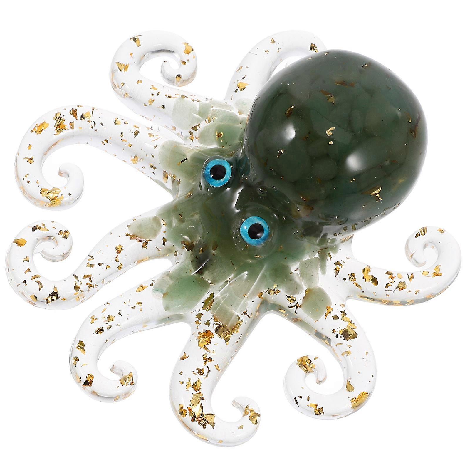 Resin Crafts Decor Octopus Statue for Decoration Green