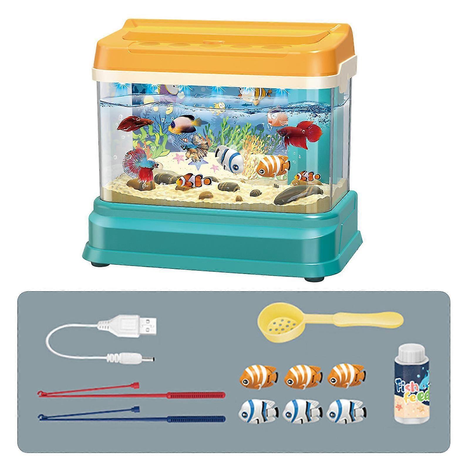 Kinder elektrisches Aquarium Spielzeug mit magnetischen Fischen Künstliches Aquarium Aquarium Spielzeug Geburtstagsgeschenk
