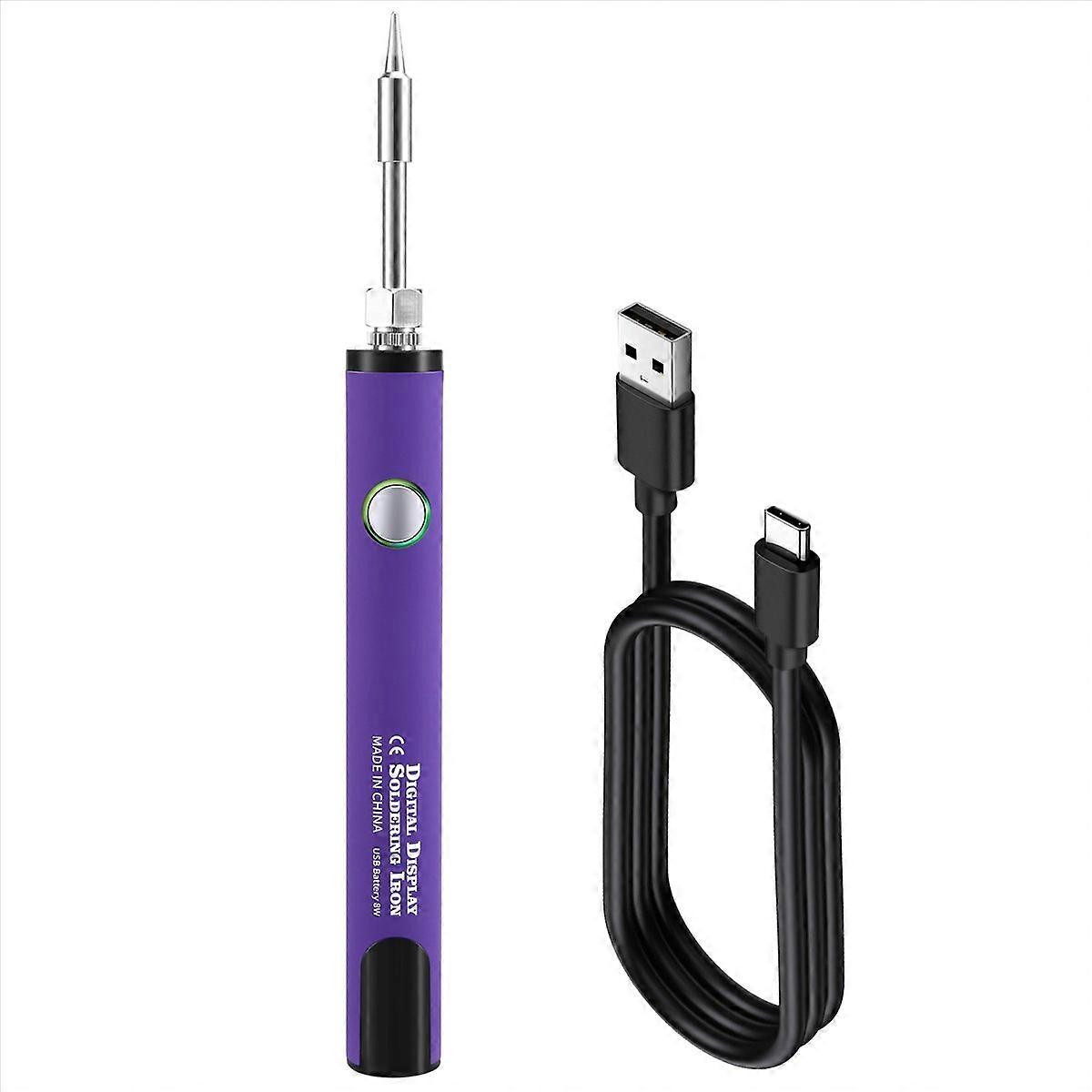 510 Thread Mini Soldering Iron Kit 3-Gear Adjustable Voltage Violet
