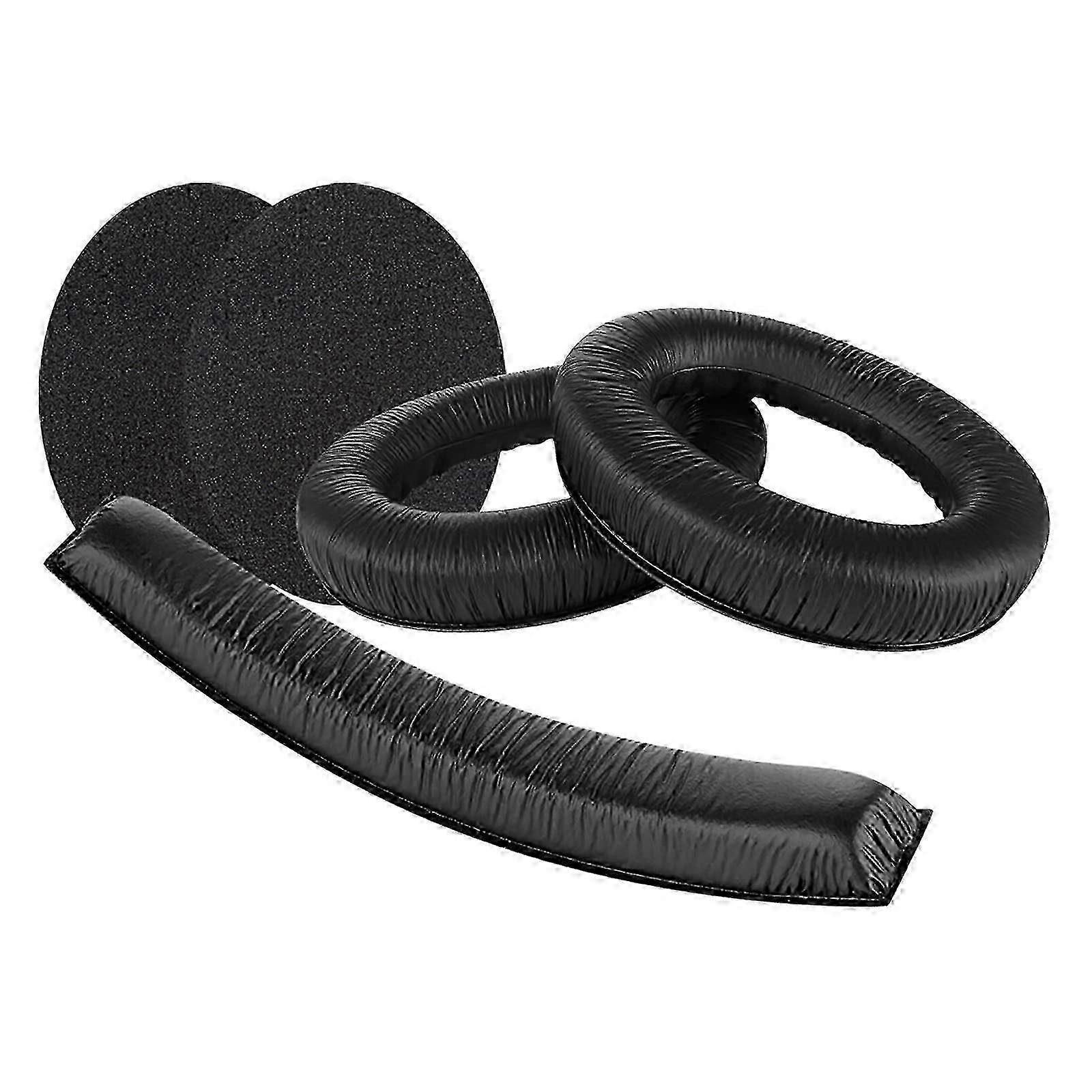 ゼンハイザーHD 380/380 Pro PC350ゲームゼロヘッドフォン用交換パーツセット(QuickFitレザーレットイヤーパッドとヘッドバンドパッドを含む)