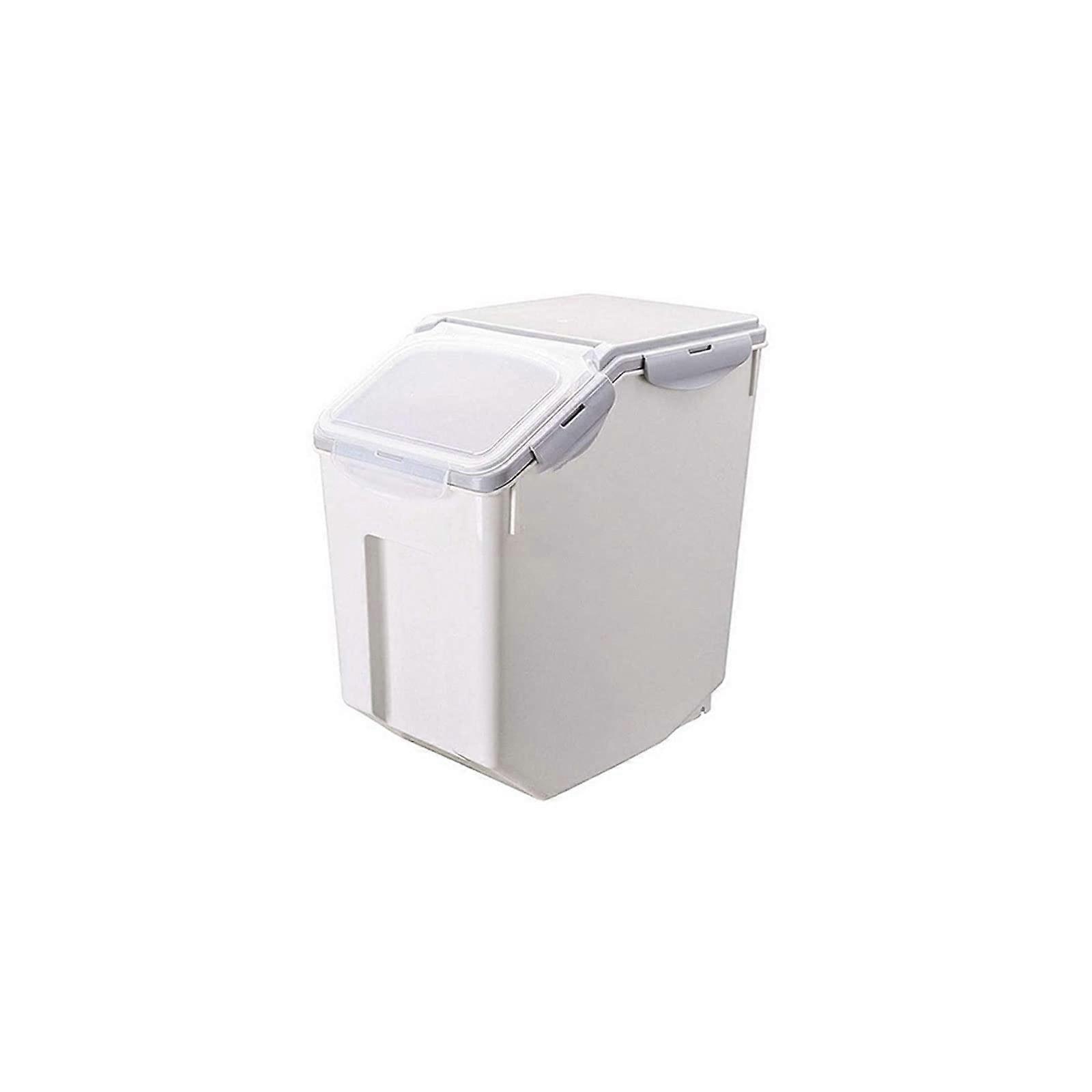 Large Rice Storage Container with Wheels, 33 lbs Airtight Grain Bin, MoistureProof PP Box