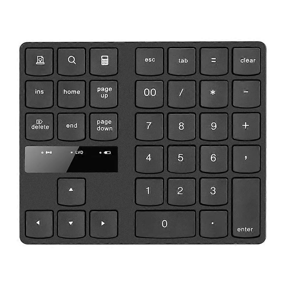  2.4G Wireless Numeric Keyboard Portable 35 Keys Financial Accounting Office Keyboard Rechargeable Black Keyboard