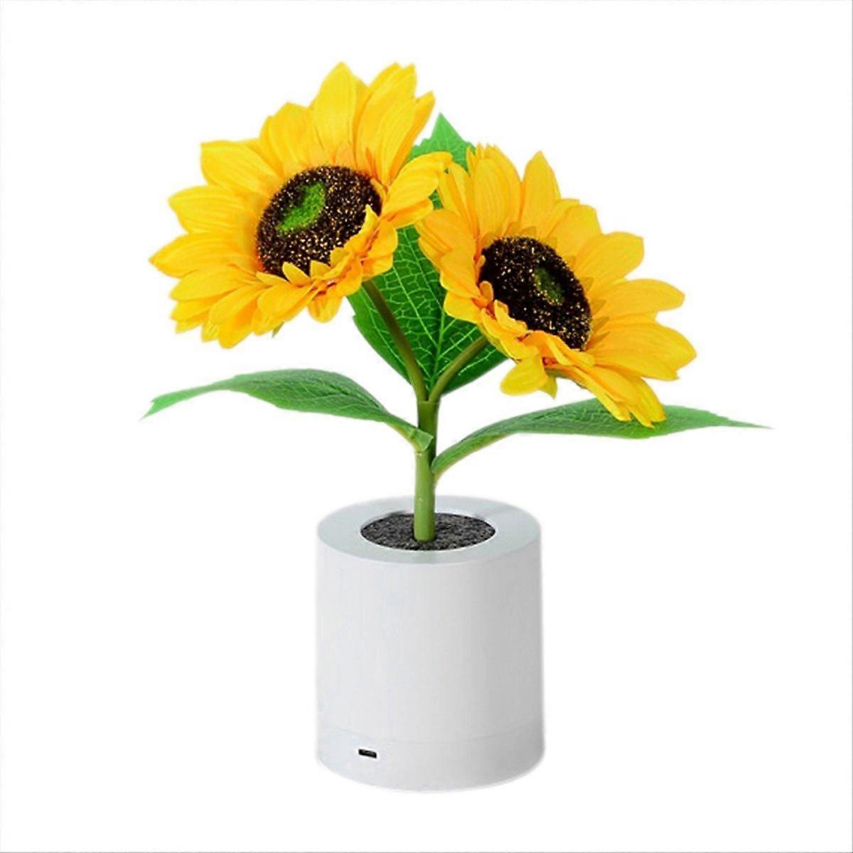 B Rechargeable Sunflower LED Simulation Night Light Table Lamp