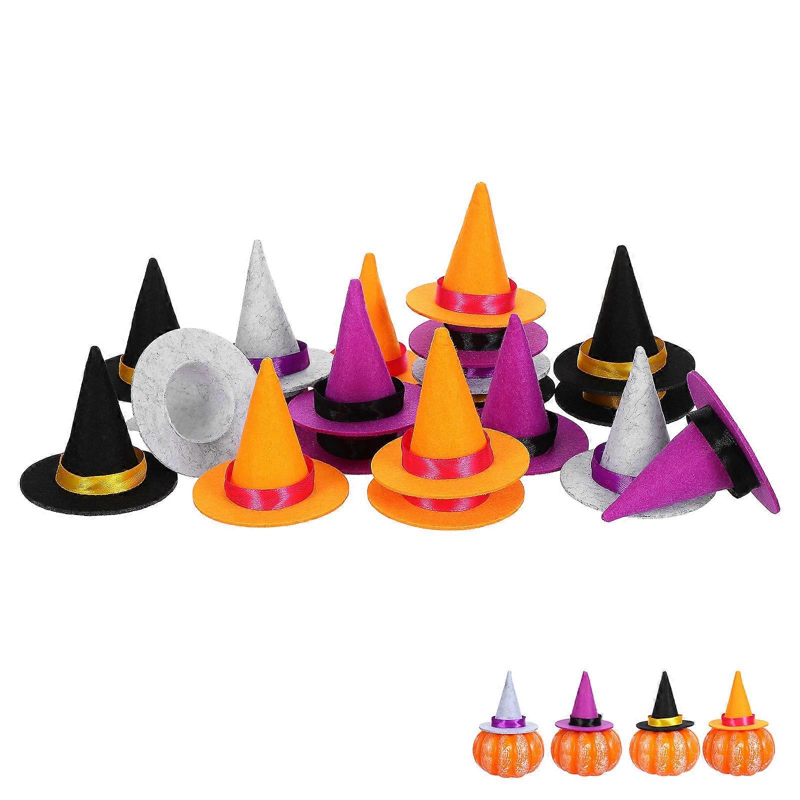 Witch Hat Mini Hats for Party Use 20Pcs Assorted Color Felt Material