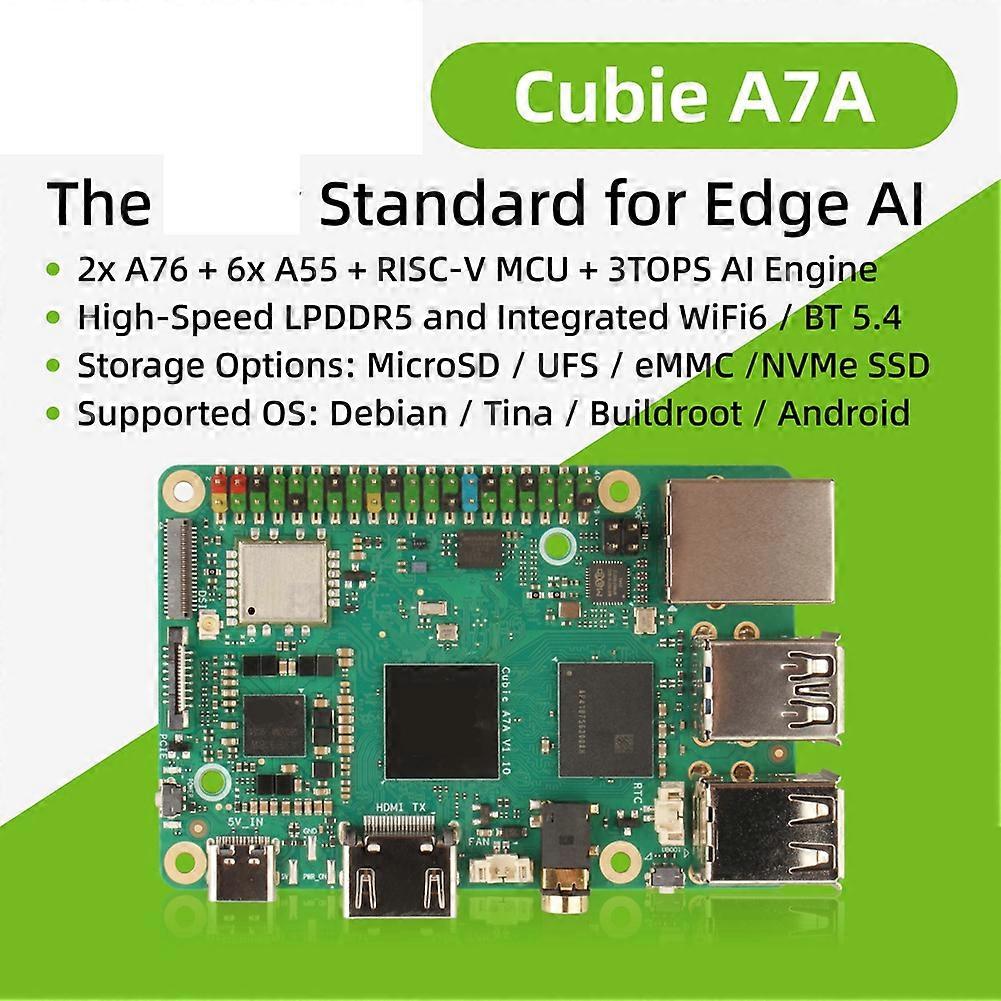 Cubie A7A, el estándar para Edge AI, LPDDR5 de alta velocidad, computadora de placa única de 8 GB