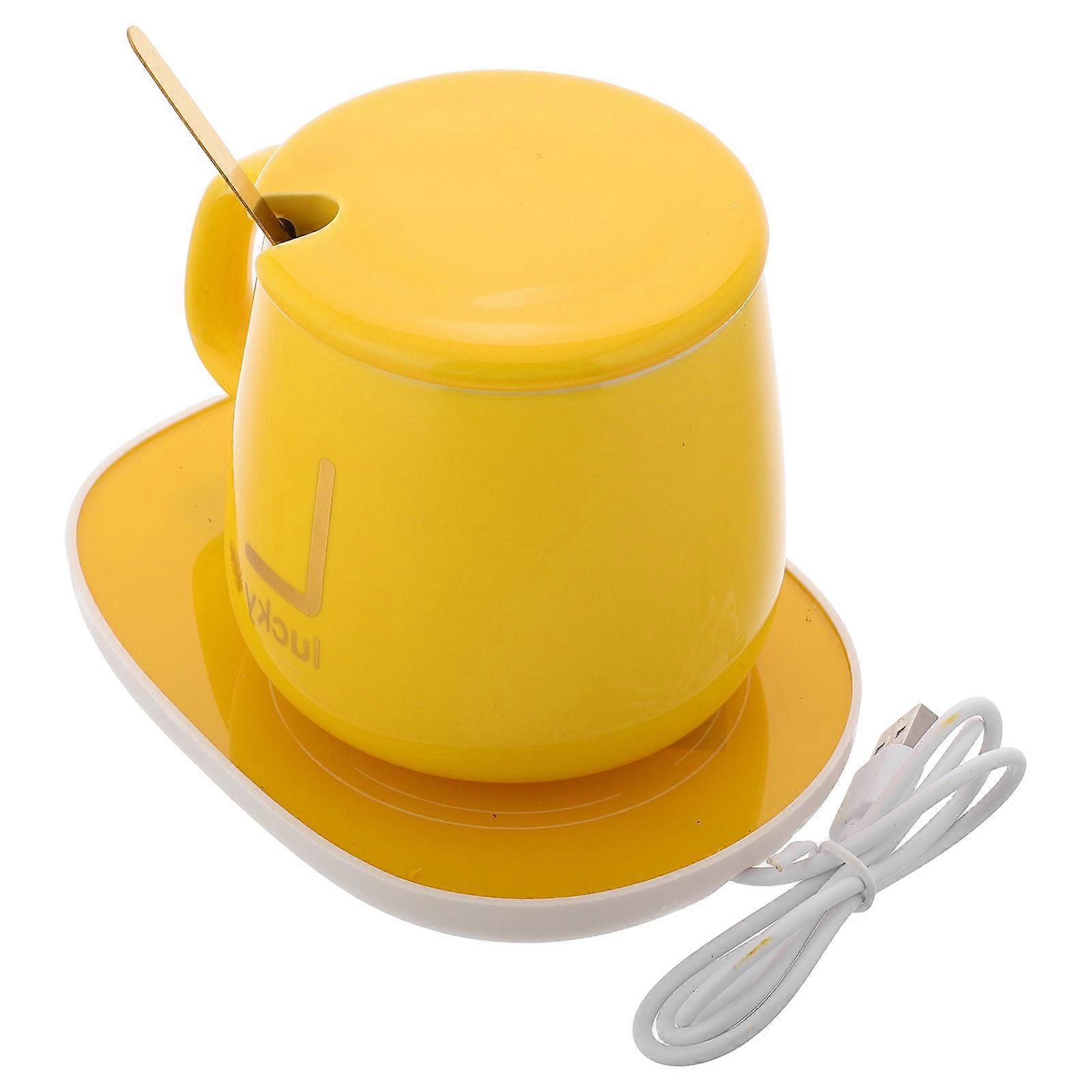 USB Powered Constant Temperature Coffee Mug Warmer Set with Ceramic Cup