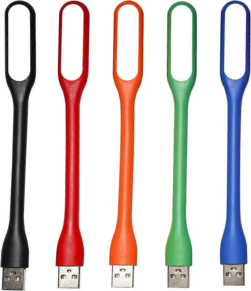 USB LED Reading Light 5 Pack with 360° Flexible Rotation, EyeFriendly USB Powered Lamp for Laptop and PC