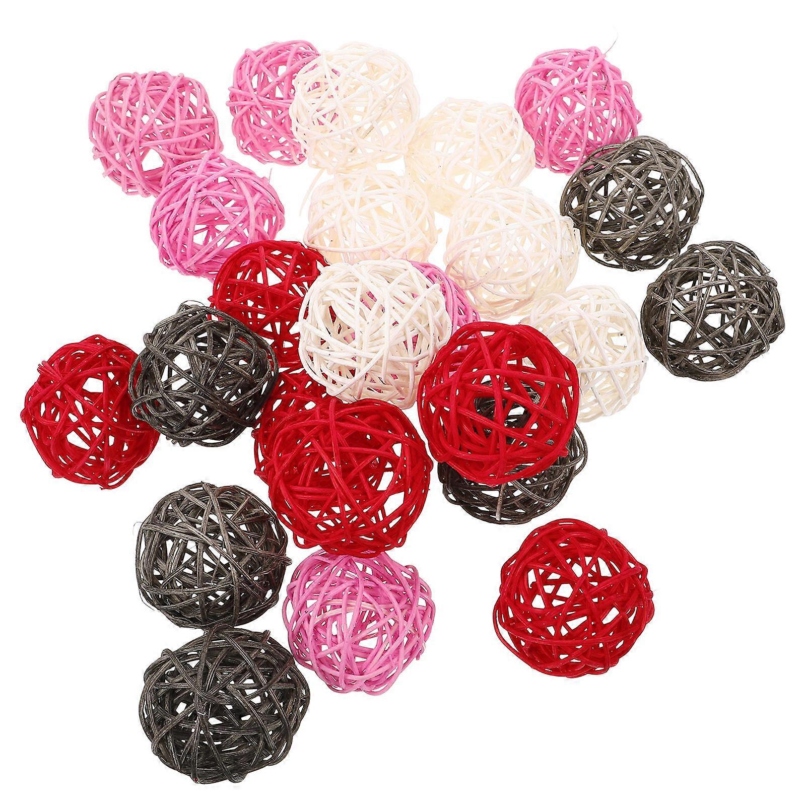 Handcrafted Rattan Balls for Crafts Assorted Color Lightweight and Pieces