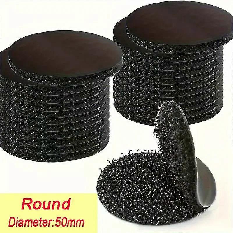 100PCS double-sided Household Use Touches Fastener Black Pad Fixed Patch Double Sided Mat Grip Strap Self-adhesive DIY Apparel