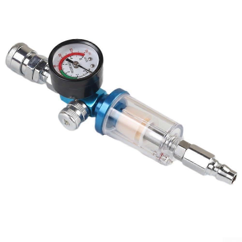 Pneumatic Air Filter Regulator with 1/4 Inch Air Compressor Water Separator and Transparent Bowl