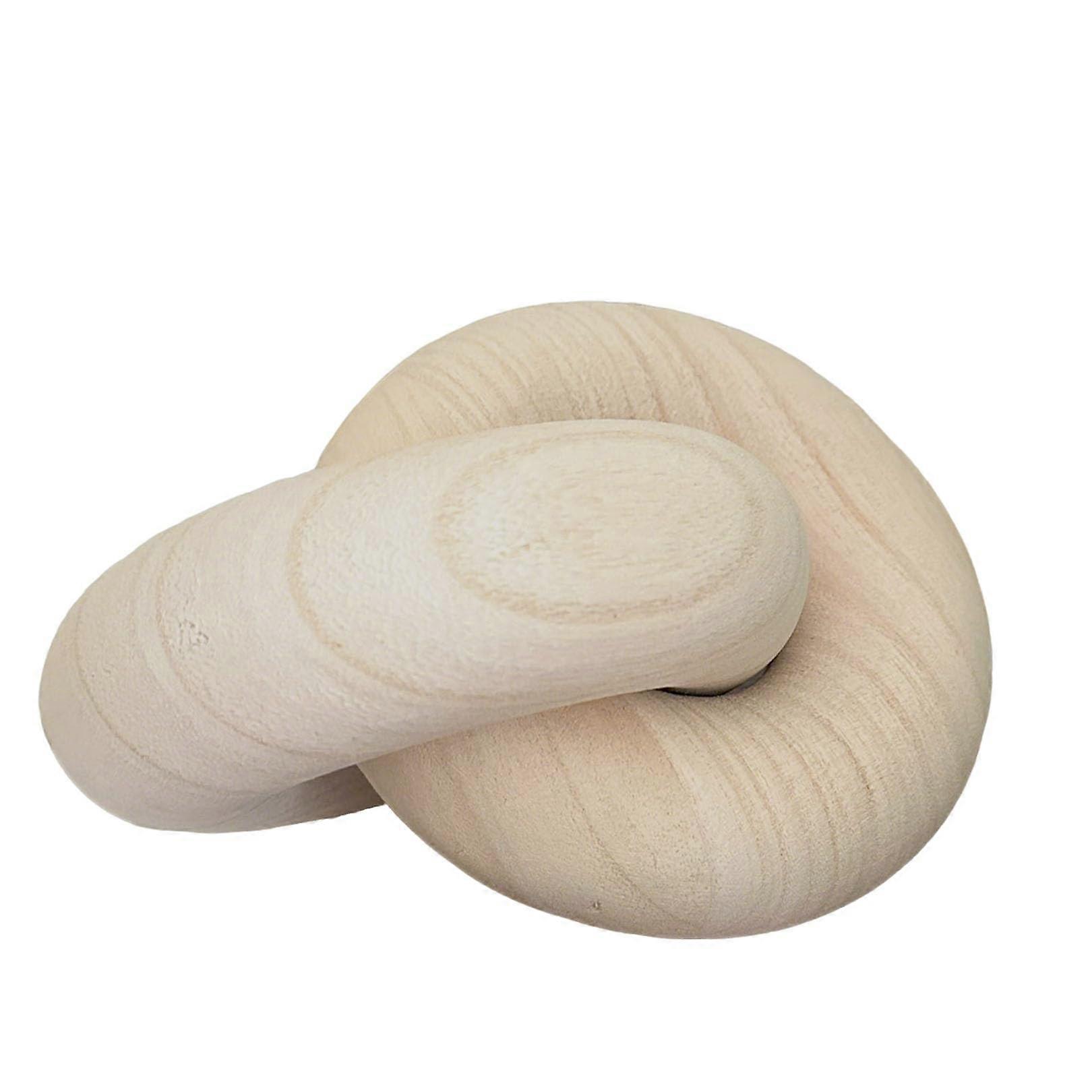 Wood Chain Decor with Natural Knot Links, Boho Rustic Farmhouse Style for Coffee Table and Shelf