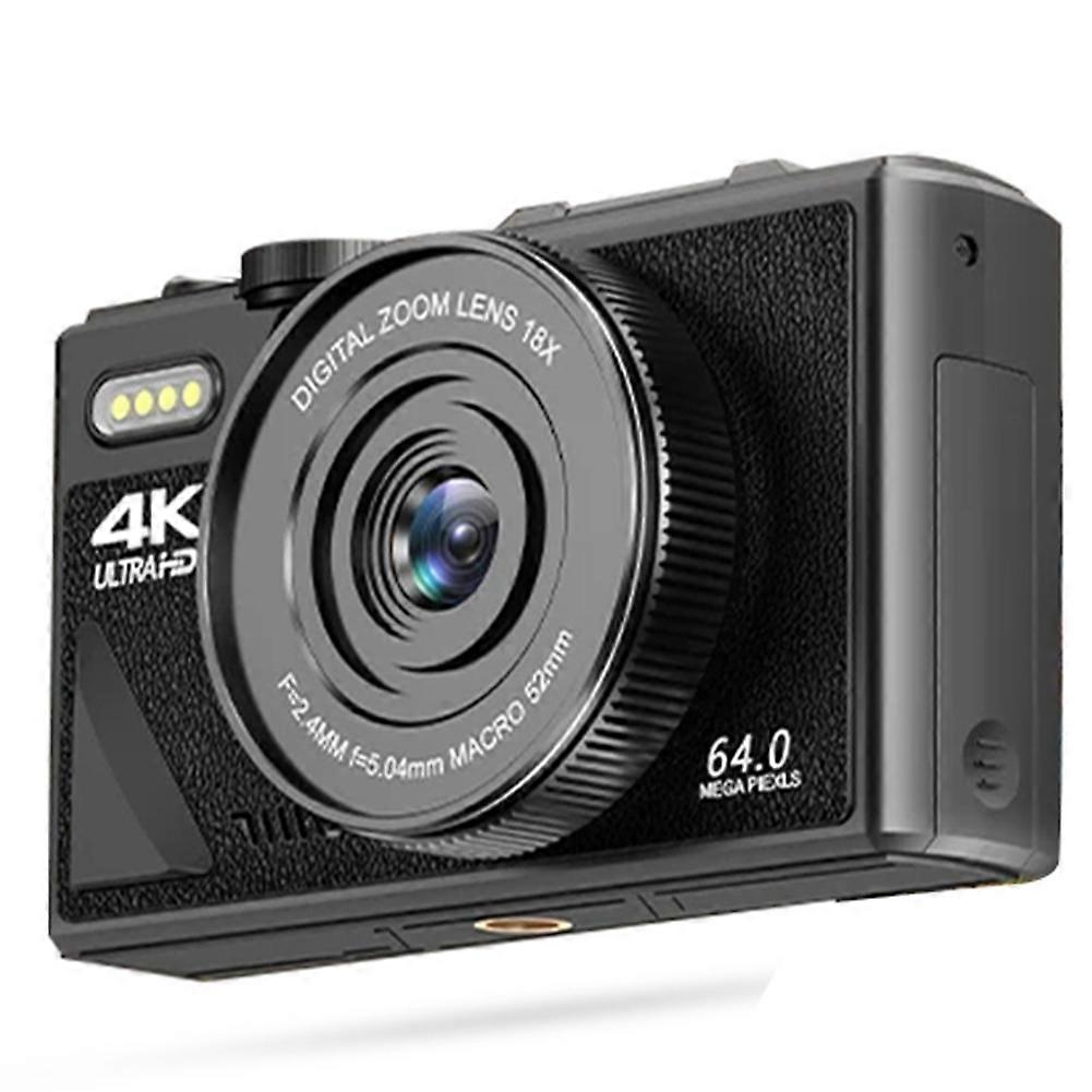 Câmera digital 4K de 64 MP para fotografia, tela flip IPS de 3 polegadas