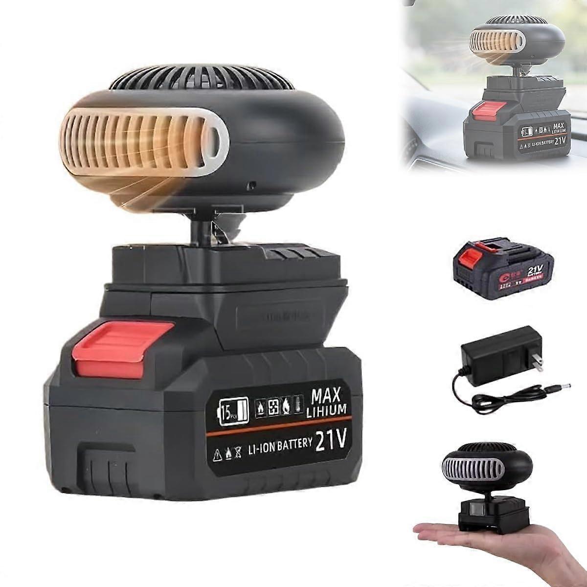 Battery Operated Space Heater with Rapid 3Second Heating, Rechargeable Car Defogger for Camping
