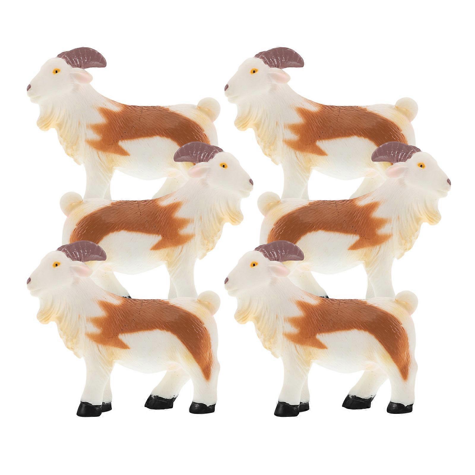 Mini Sheep Figurines Goat Figurine for Educational Play 6Pcs Kit