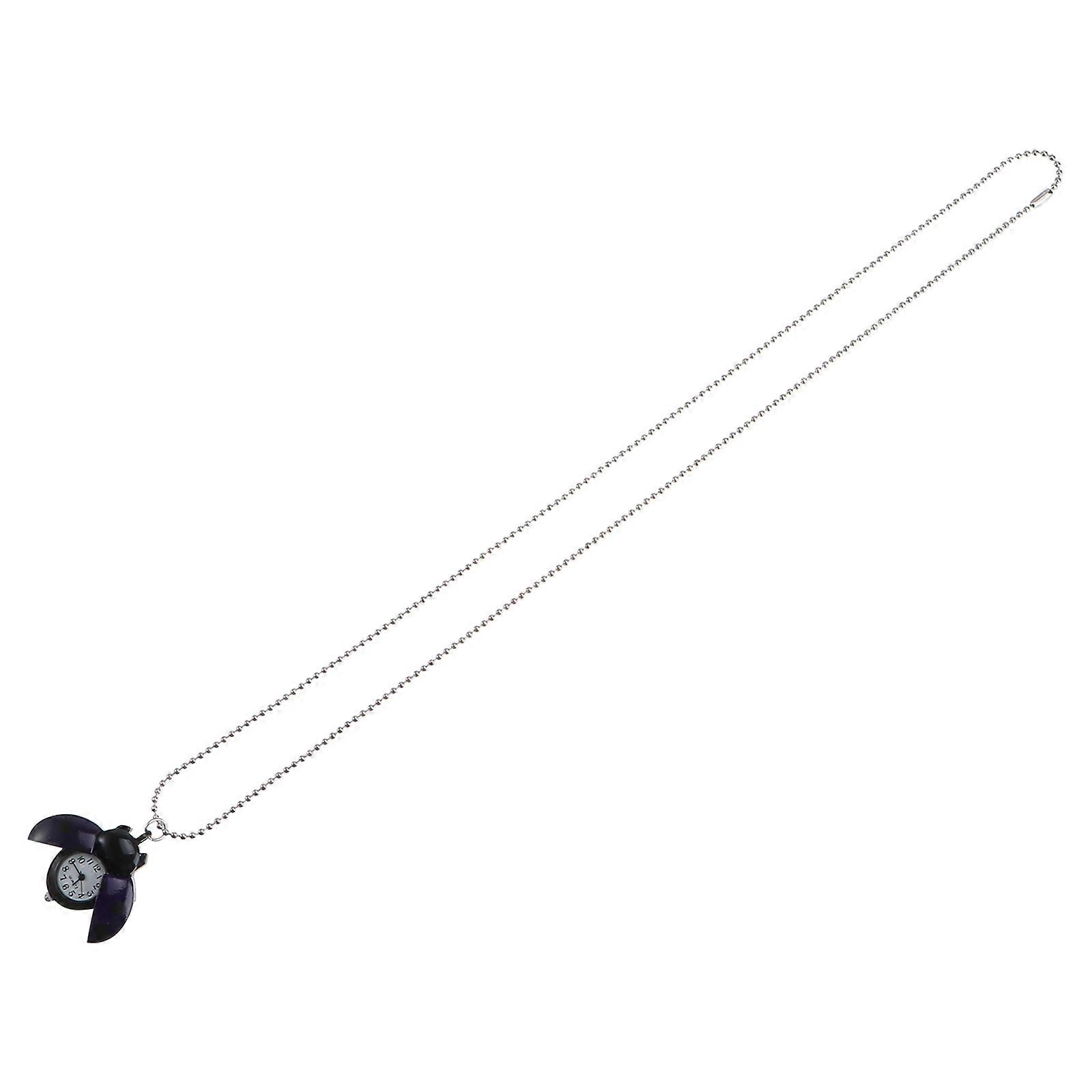 Pocket Watch Ladybug Shape for Watching Time Purple Retro