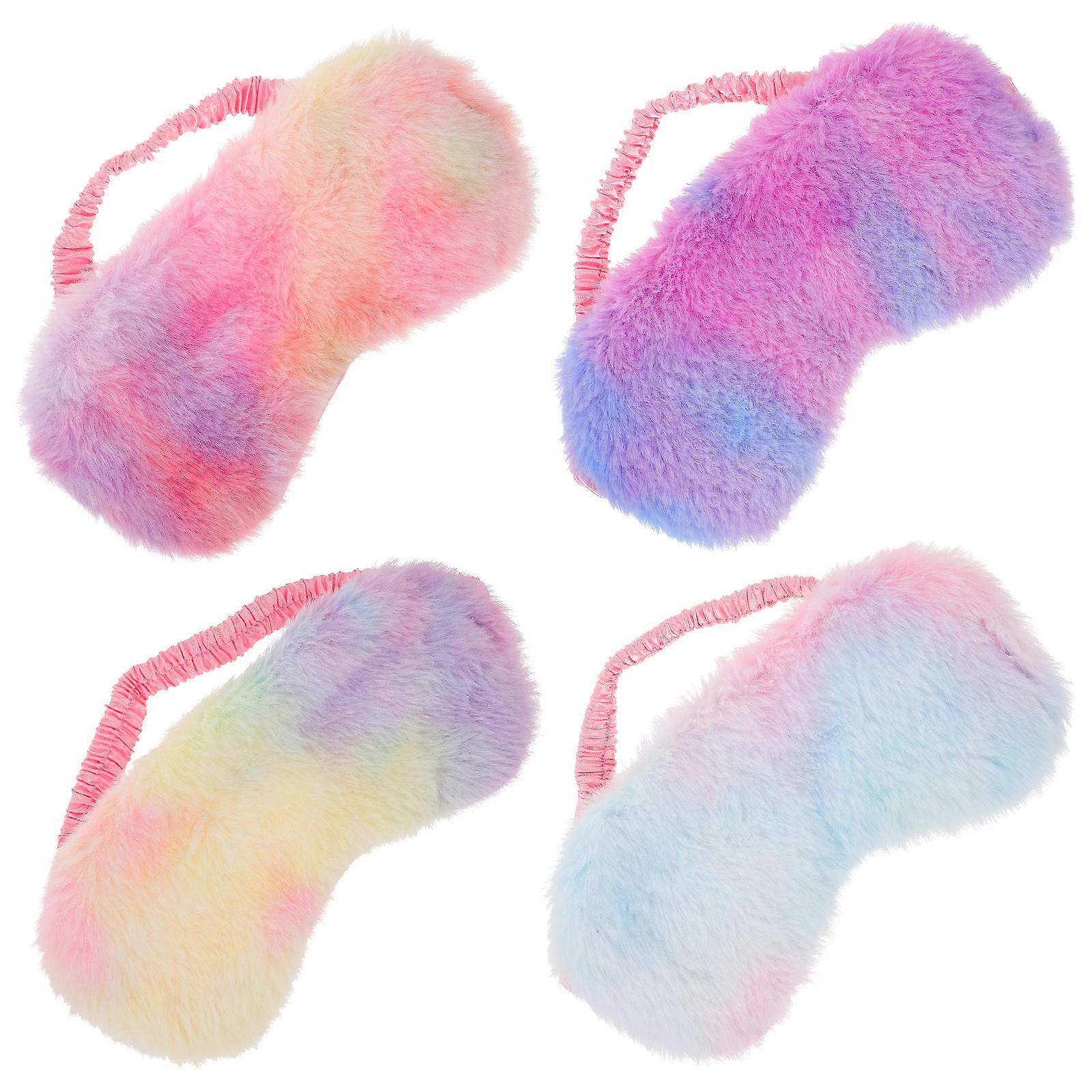 Sleep Mask for Sleeping with 4Pcs Plush Colored Eye Covers Assorted