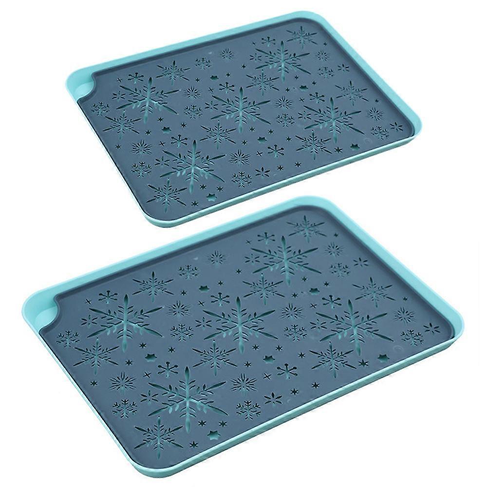 Kitchen Use Rectangular Tea Tray Drain Tray for Cup Storage 2Pcs